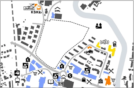 Lage des Brunnenquartiers in der Karbener Innenstadt