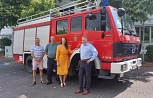 Stadt Karben spendet Feuerwehrauto in die Ukraine - Vitali Moskalyk, Uwe Axtmann, Oksana Ebert, Guido Rahn